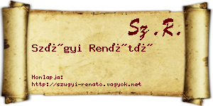 Szügyi Renátó névjegykártya